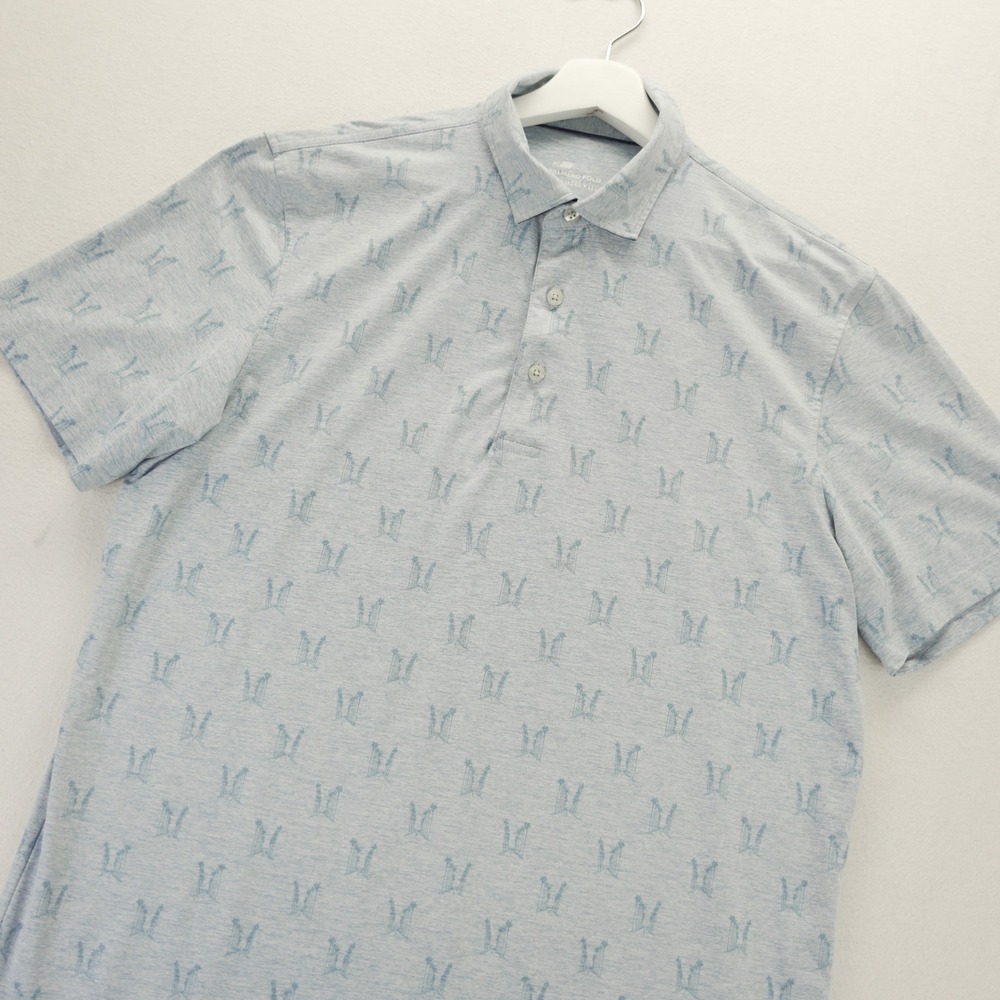 Vineyard Vines Mens Palmero Polo Blue Palm Tree Print OTG Brrr Shirt 1G012342 M